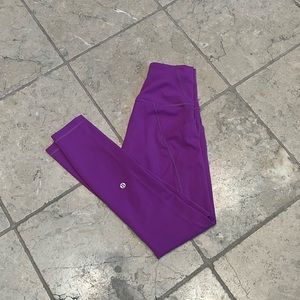 Size 2 Moonlight magenta lululemon high rise wunder train leggings 25”